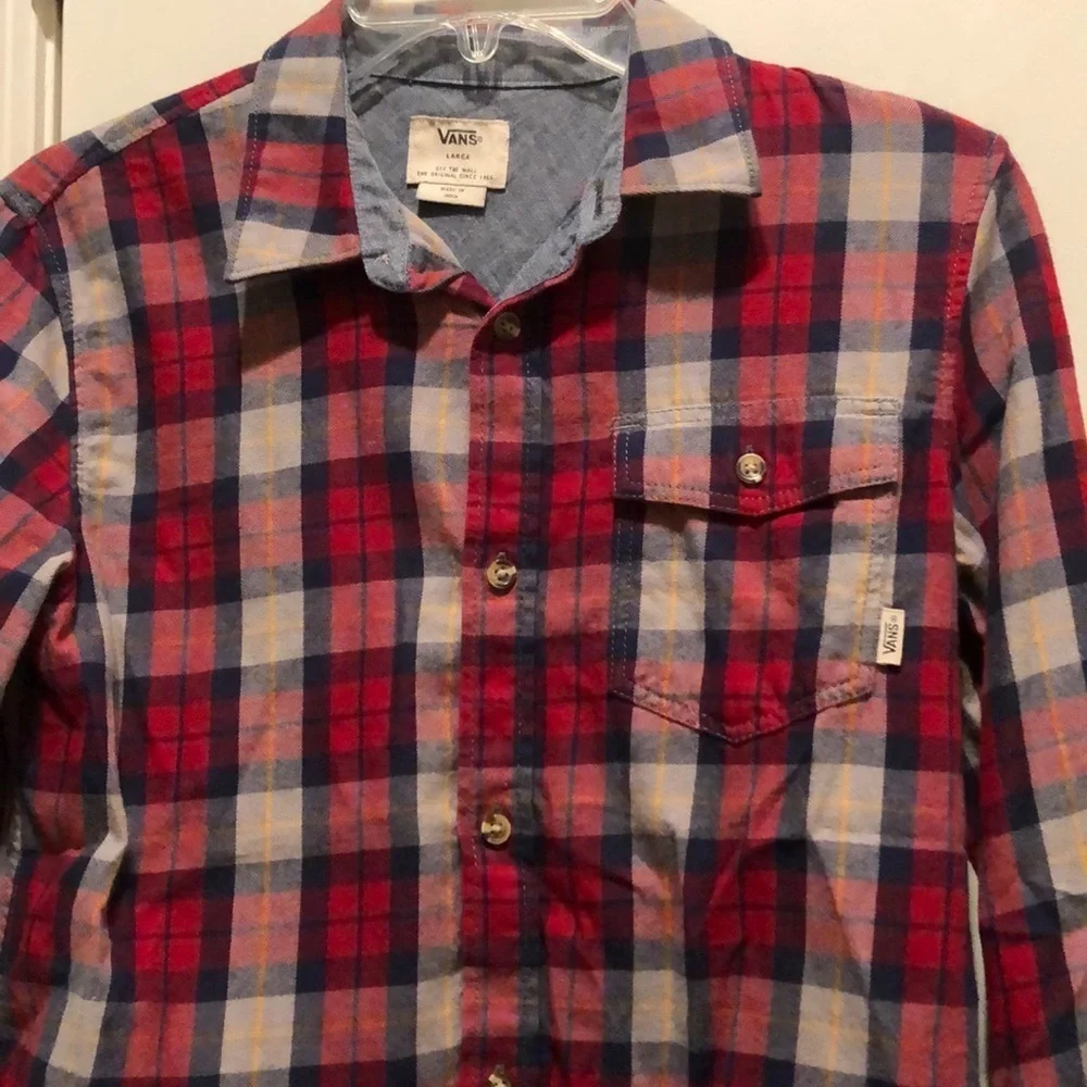 Vans plaid button down shirt